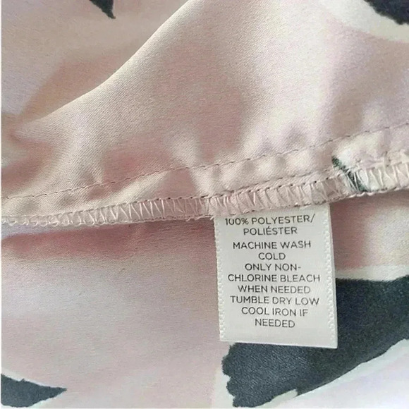 Loft Dusty Rose Black Leaf Print Drawstring Waist Sleeveless Midi Dress - Picture 9 of 9